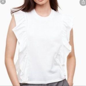 Aritzia white ruffle tee 🤍